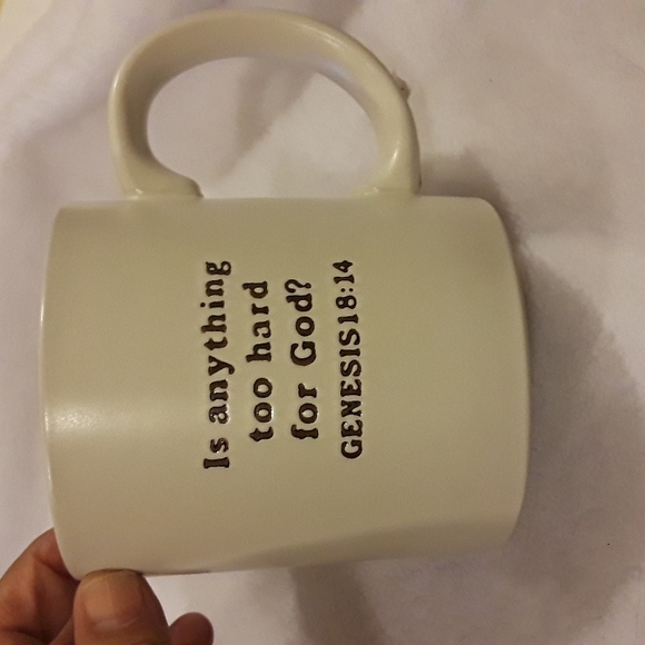 Dayspring Scripture Coffee Mug, Cream w/Brown letter Sripture, - Picture 2 of 6